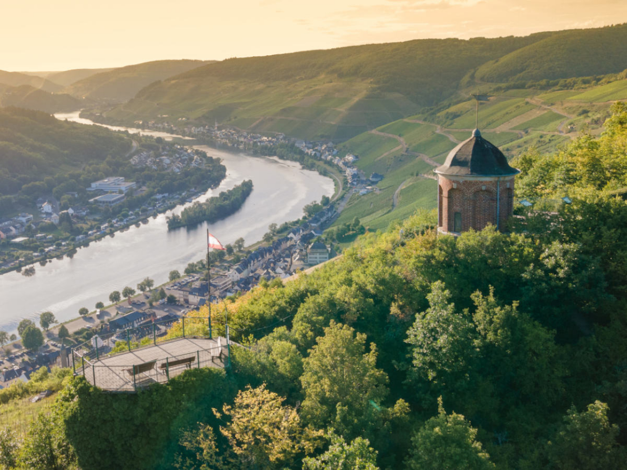 Der Ausblick vom Collisturm in Zell Mosel.