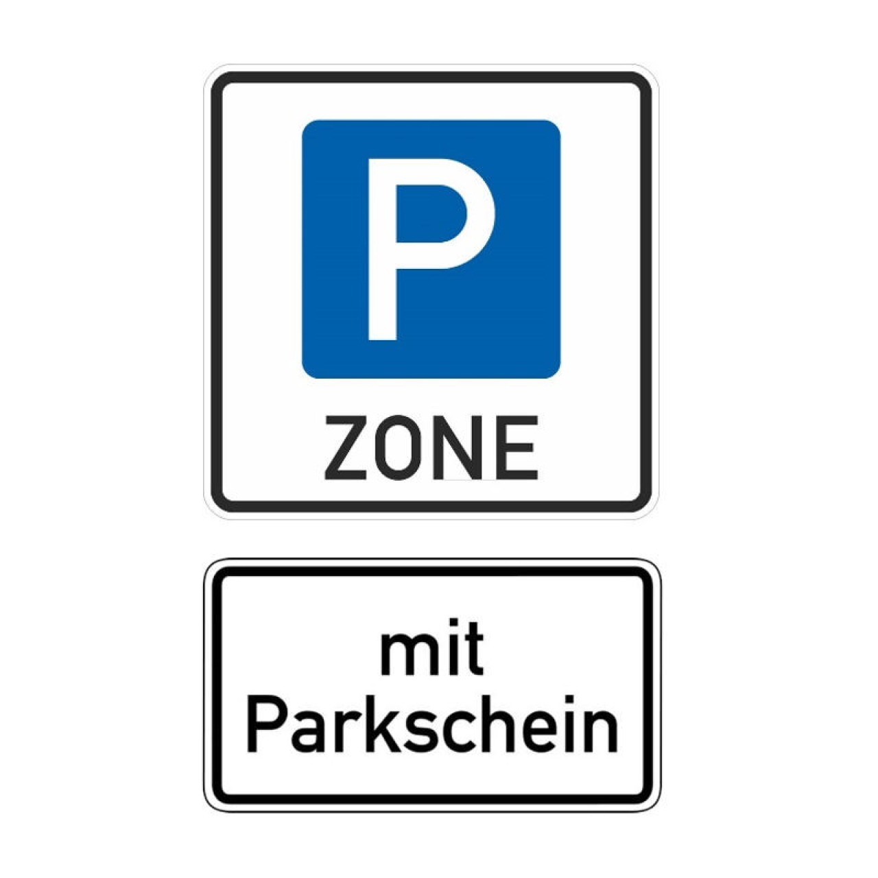 Beispielbild eines Parkplatz-Verkehrszeichens.