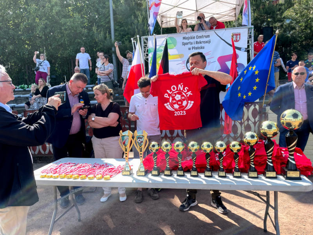 Beim Fußballturnier in der Zeller Partnerstadt Plonsk.