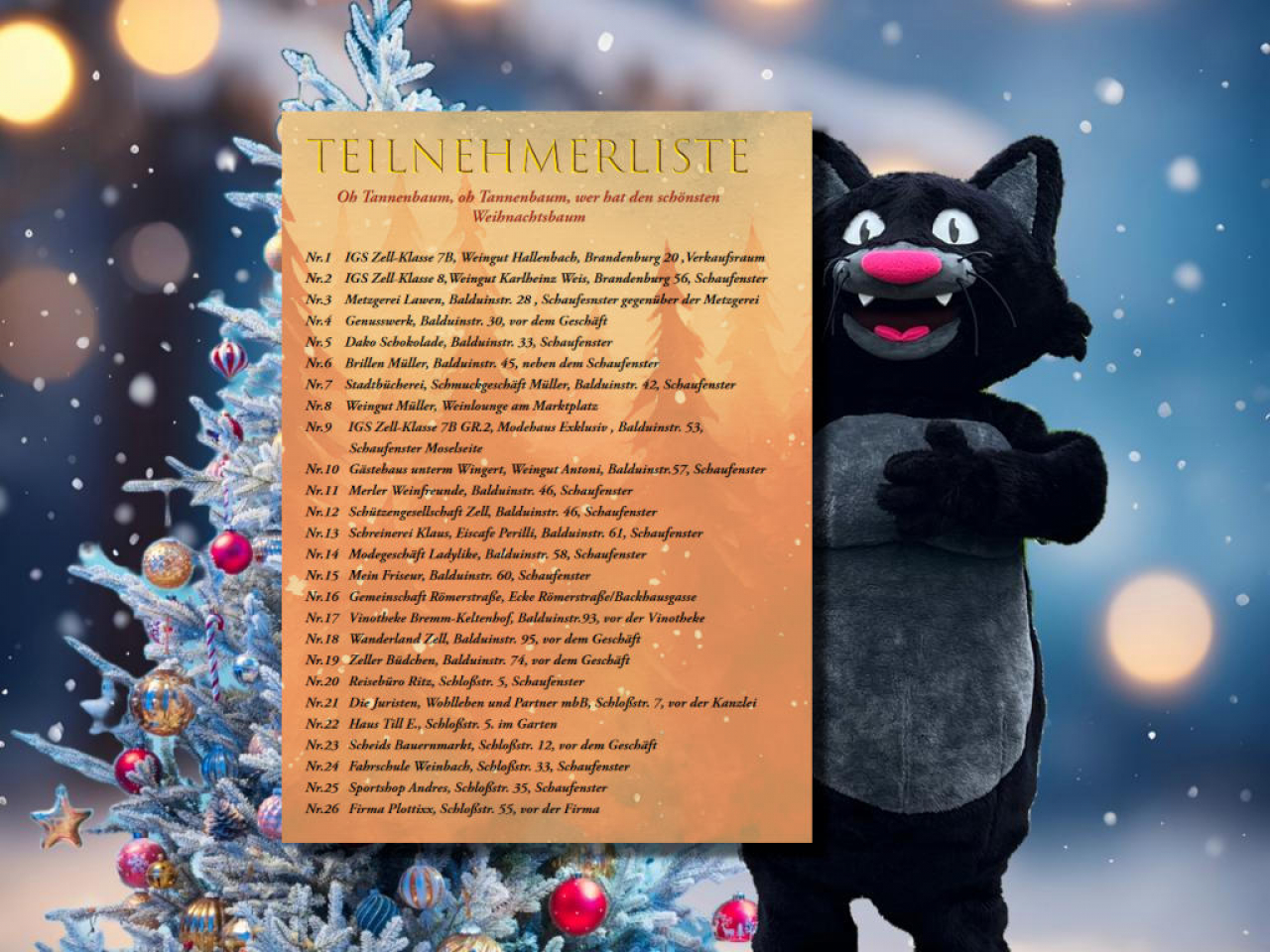 Vorschaubild Teilnehmerliste Weihnachtsbaumwettbewerb.