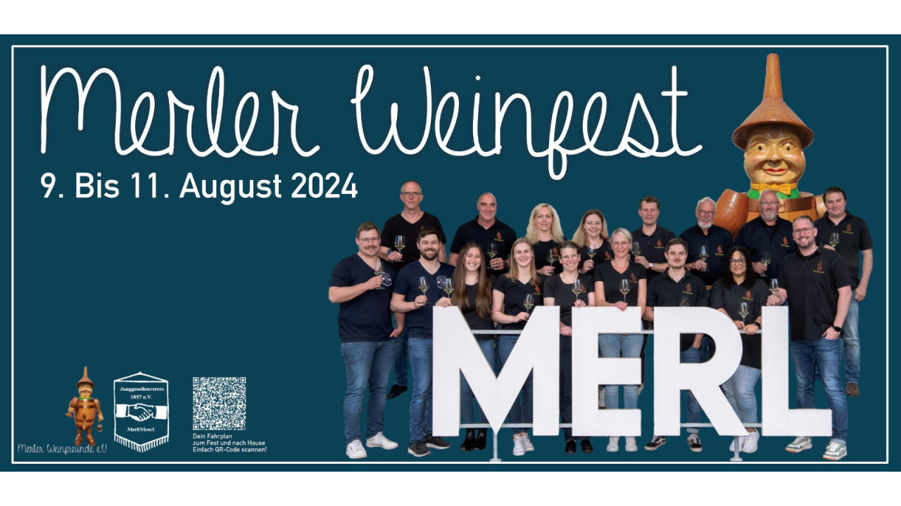 Flyer zum Merler Weinfest 2024, Seite 1.