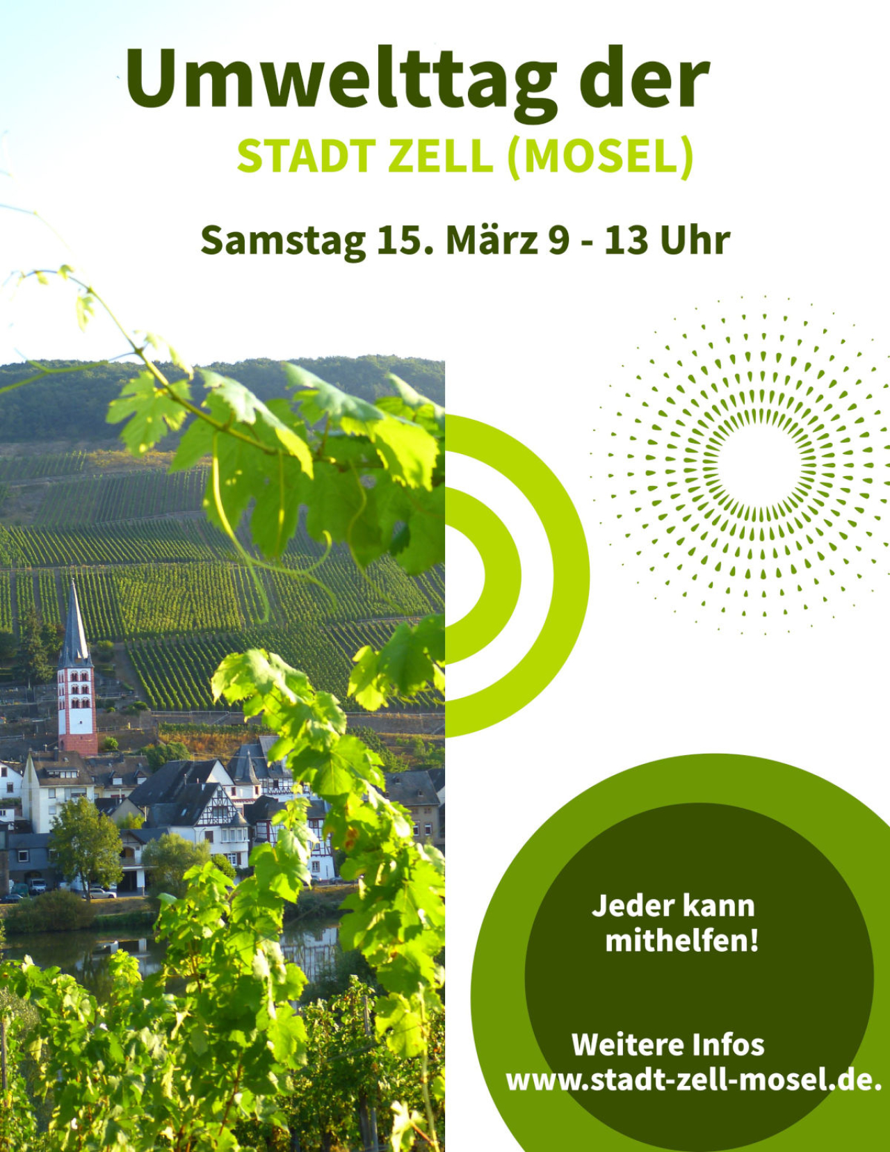 Plakat zum Umwelttag der Stadt Zell (Mosel) am 15.03.2025.