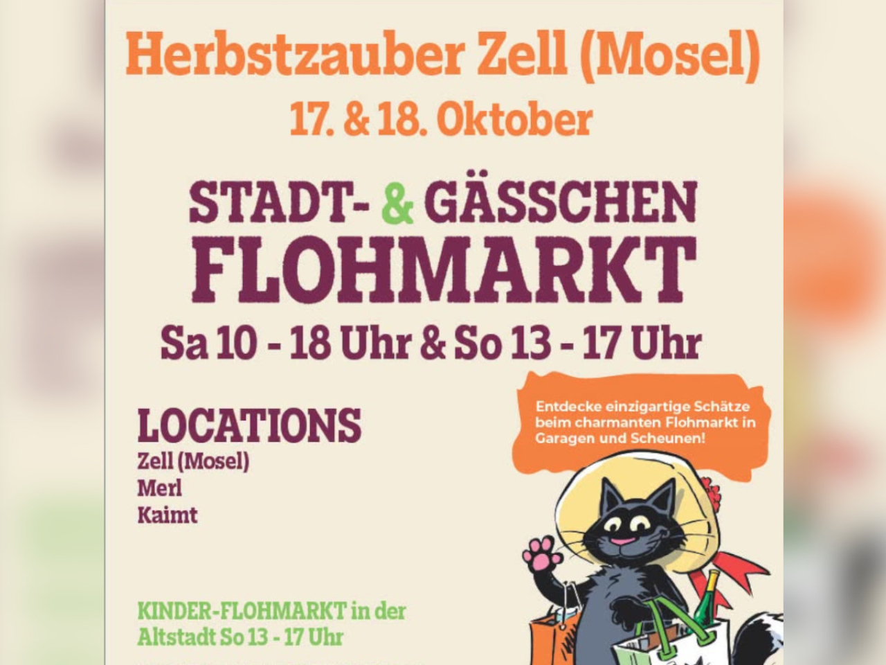 Vorschaubild Stadt- und Gässchenflohmarkt Zell 2027.